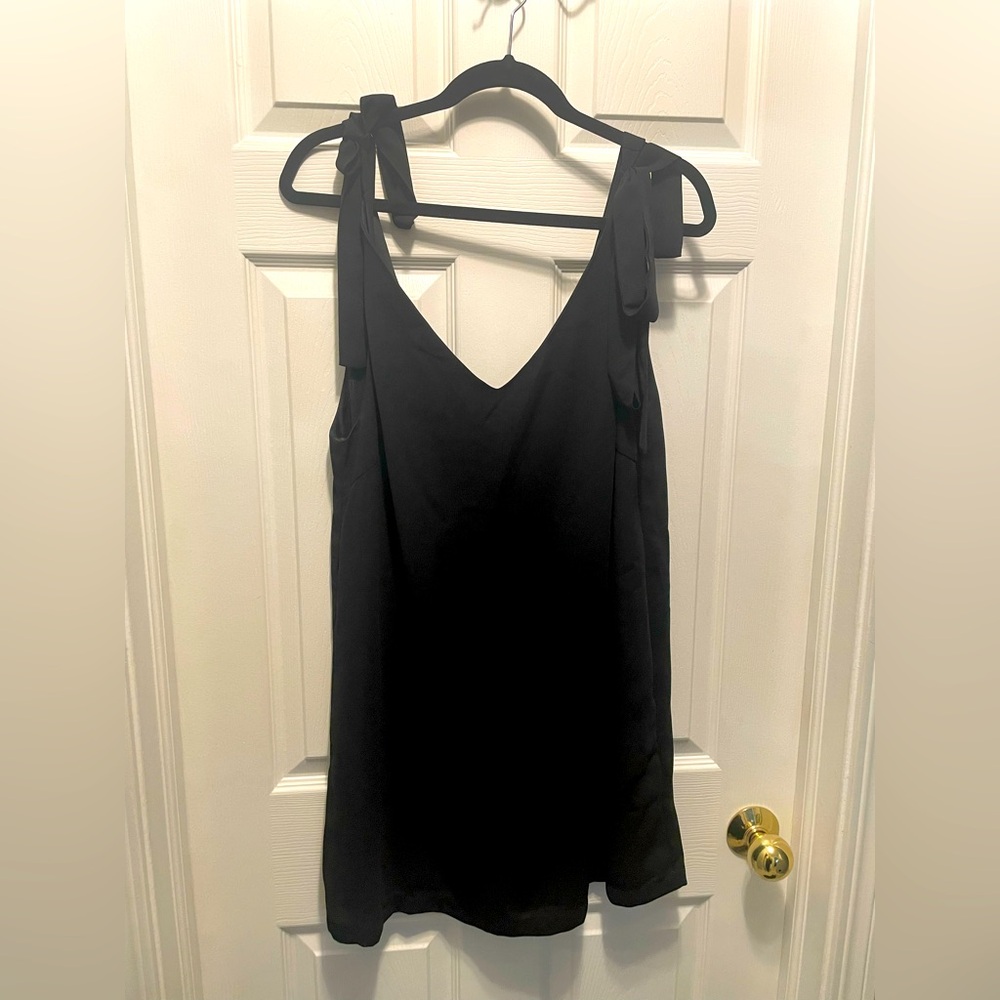 After Market Black Mini Bow Tie Tank Dress